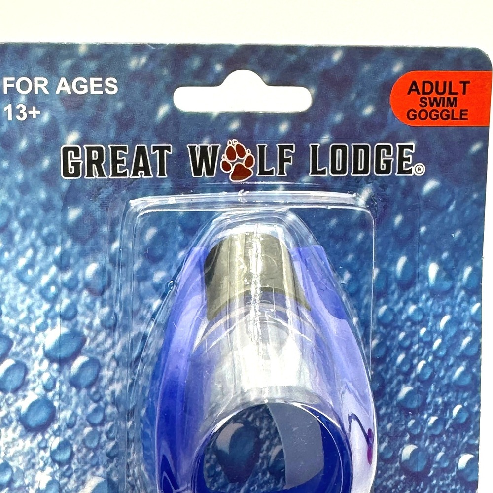 GREAT WOLF LODGE NEW Blue Adult Swim Goggles Water Park Souvenir Eye Protection - Picture 3 of 5